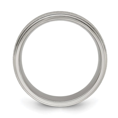 Chisel Titanium Polished Laser-cut Center 8mm Band