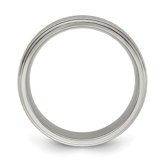 Chisel Titanium Polished Laser-cut Center 8mm Band