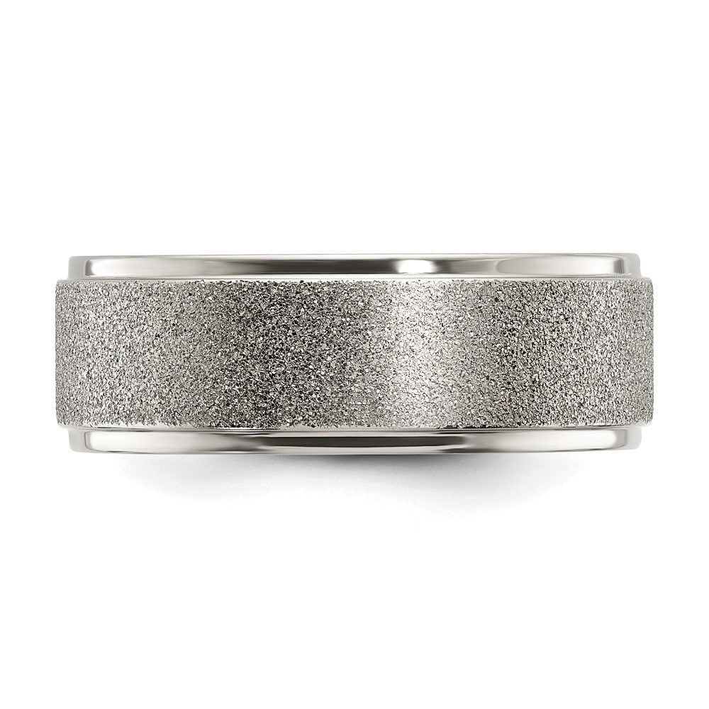 Chisel Titanium Polished Laser-cut Center 8mm Band