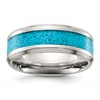 Chisel Titanium Polished with Turquoise Inlay 8mm Band