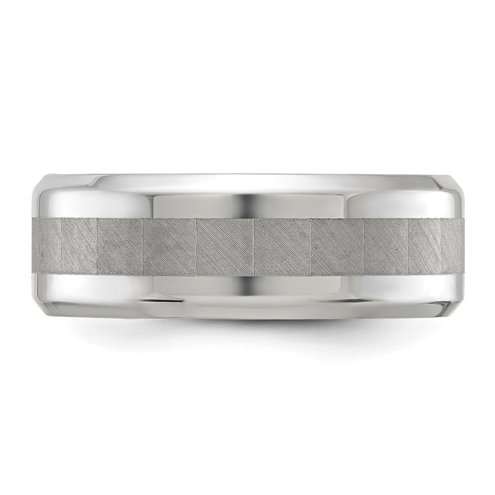 Chisel Titanium Polished with Brushed Center 8mm Band