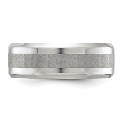 Chisel Titanium Polished with Brushed Center 8mm Band