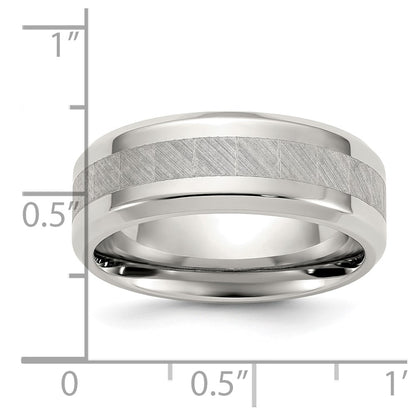 Chisel Titanium Polished with Brushed Center 8mm Band