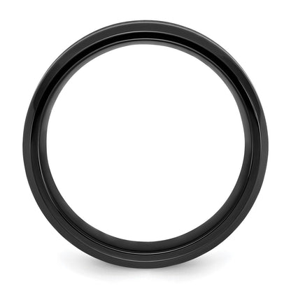 Chisel Titanium Polished Black IP-plated Brushed Center 8mm Band