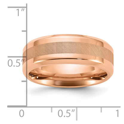 Chisel Titanium Polished Rose IP-plated Brushed Center 8mm Band