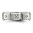 Chisel Titanium Brushed and Polished with CZ 8mm Band