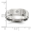 Chisel Titanium Brushed and Polished with CZ 8mm Band