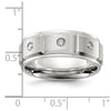 Chisel Titanium Brushed and Polished with CZ 8mm Band