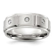 Chisel Titanium Brushed and Polished with CZ 8mm Band