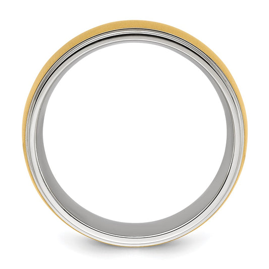 Chisel Titanium Polished with Brushed Yellow IP-plated Center 8mm Band