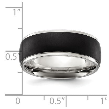 Chisel Titanium Polished with Brushed Black IP-plated Center 8mm Band