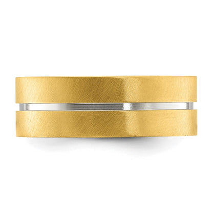 Chisel Titanium Brushed and Polished Yellow IP-plated 8mm Band