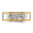 Chisel Titanium Brushed Polished and Hammered Yellow IP-plated 7mm Band