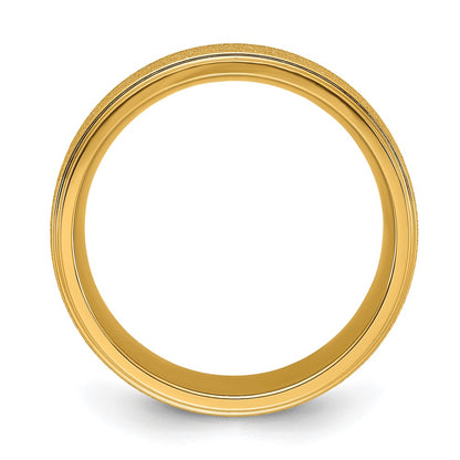 Chisel Titanium Polished Laser-cut Center Yellow IP-plated 8mm Band