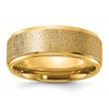 Chisel Titanium Polished Laser-cut Center Yellow IP-plated 8mm Band