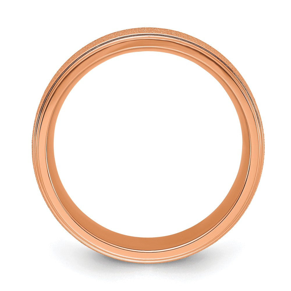 Chisel Titanium Polished Laser-cut Center Rose IP-plated 8mm Band
