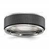Chisel Titanium Polished with Brushed Black Zirconium Rotating Inner Channel 8mm Band