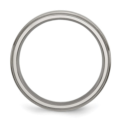 Chisel Titanium Polished 5mm Ridged Edge Band