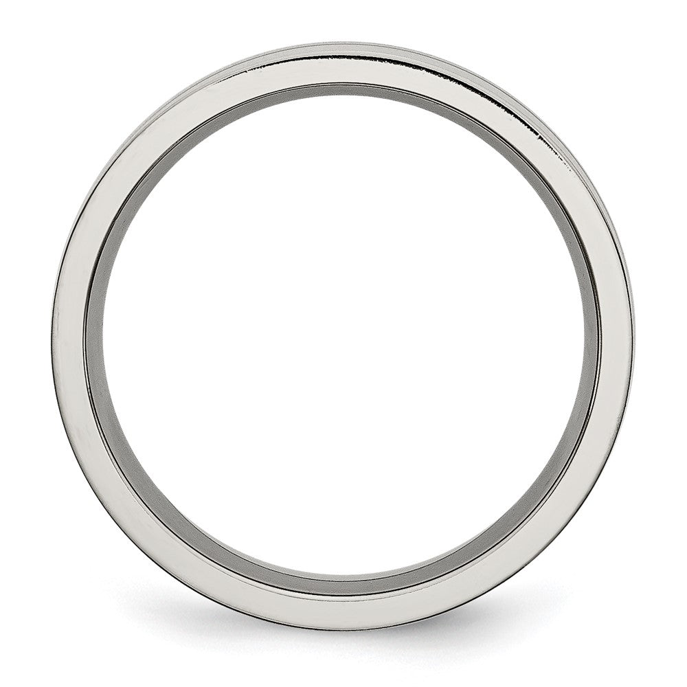 Chisel Titanium Brushed and Polished 6mm Grooved Band