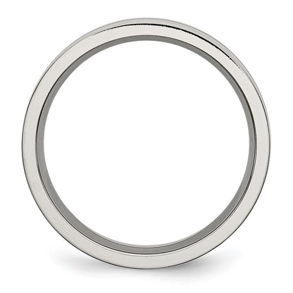 Chisel Titanium Brushed and Polished 6mm Grooved Band