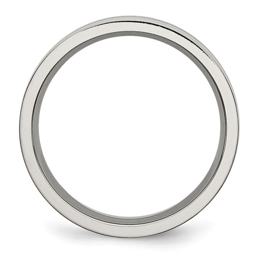 Chisel Titanium Brushed and Polished 6mm Grooved Band
