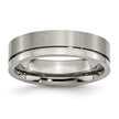 Chisel Titanium Brushed and Polished 6mm Grooved Band