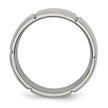Chisel Titanium Brushed and Polished 8mm Grooved Beveled Edge Band