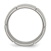 Chisel Titanium Brushed and Polished 8mm Grooved Beveled Edge Band