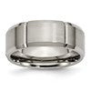 Chisel Titanium Brushed and Polished 8mm Grooved Beveled Edge Band