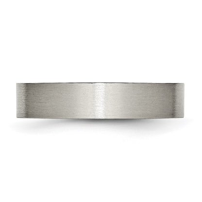 Chisel Titanium Brushed 5mm Flat Band