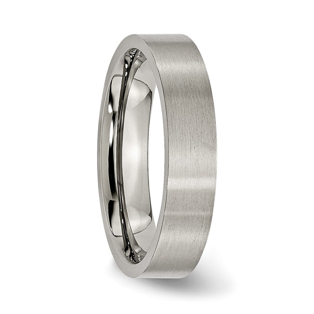 Chisel Titanium Brushed 5mm Flat Band