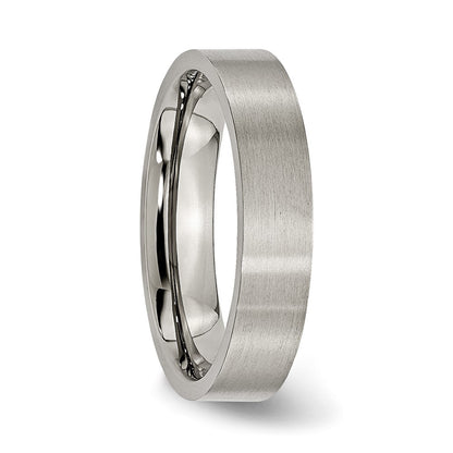 Chisel Titanium Brushed 5mm Flat Band