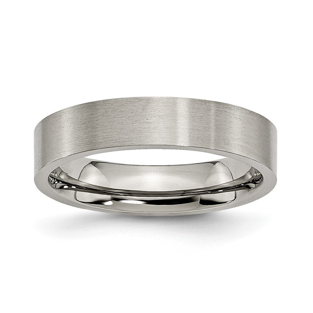 Chisel Titanium Brushed 5mm Flat Band