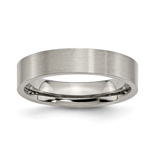 Chisel Titanium Brushed 5mm Flat Band