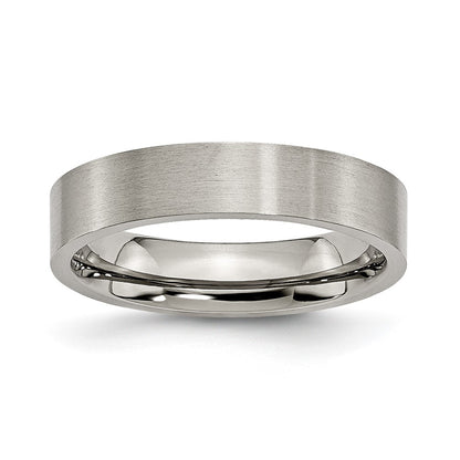 Chisel Titanium Brushed 5mm Flat Band