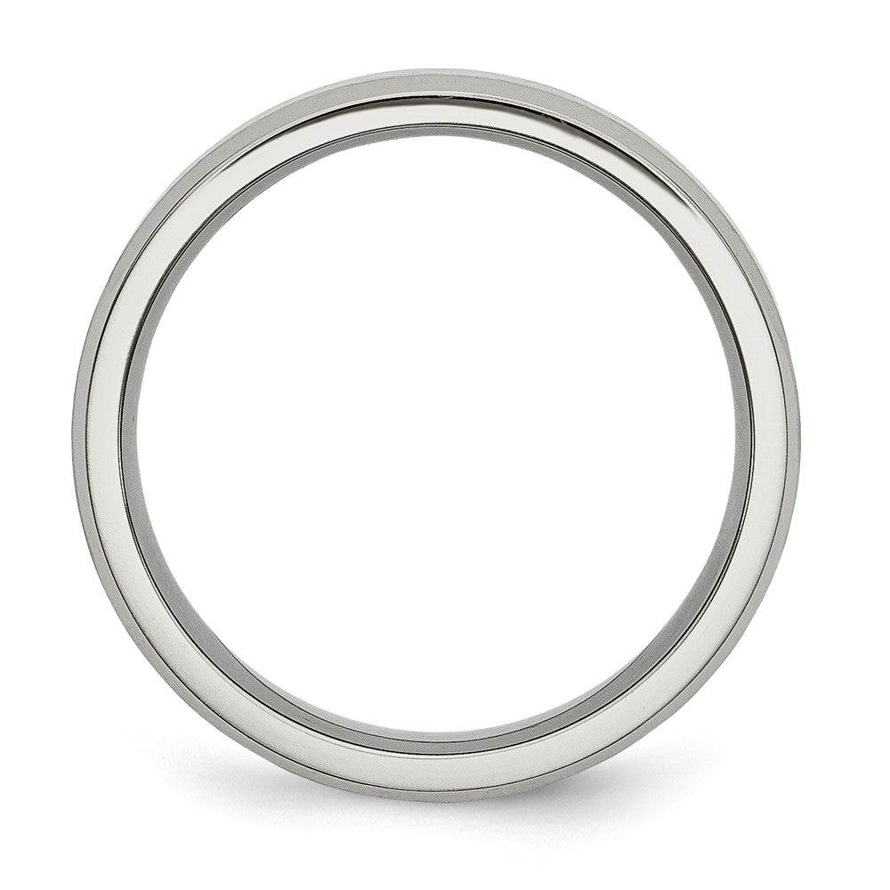 Titanium Brushed with Polished and Beveled Edge 6mm Band