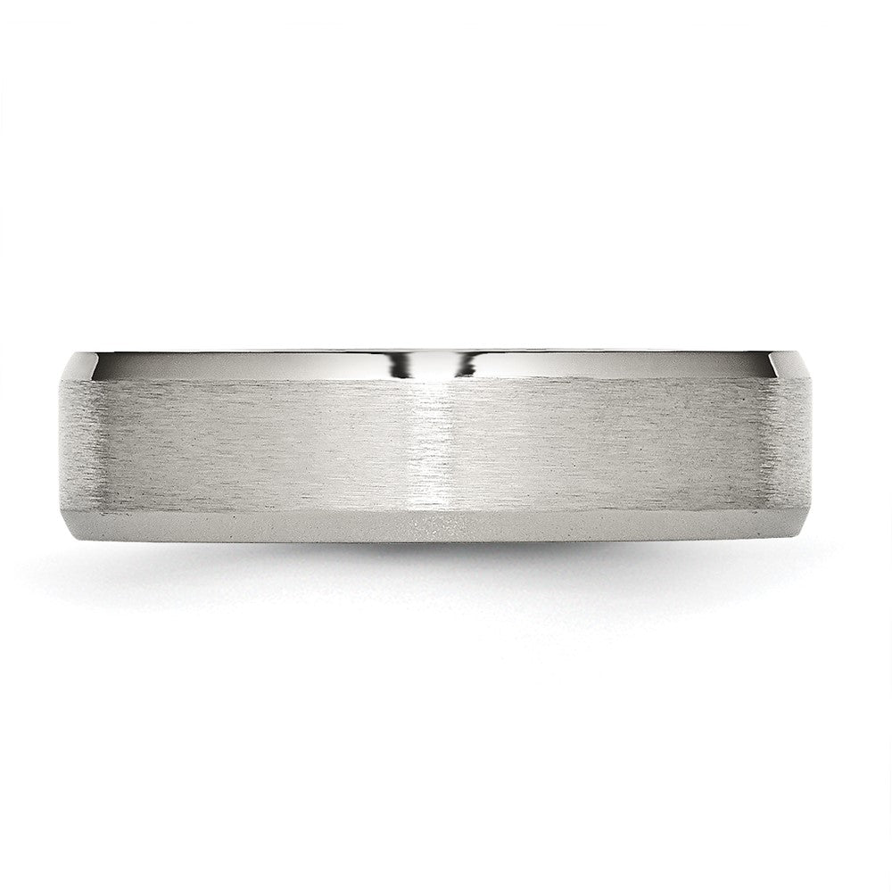 Titanium Brushed with Polished and Beveled Edge 6mm Band