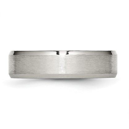 Titanium Brushed with Polished and Beveled Edge 6mm Band