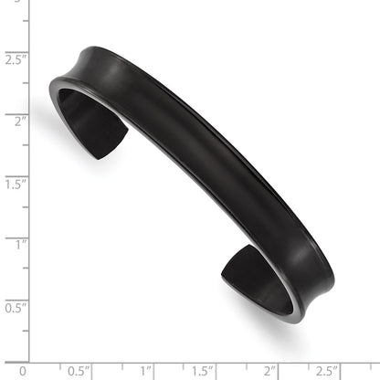 Chisel Titanium Brushed with Polished Edge Black IP-plated 10mm Cuff Bangle