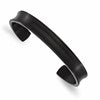 Chisel Titanium Brushed with Polished Edge Black IP-plated 10mm Cuff Bangle
