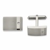 Chisel Titanium Brushed and Polished with CZ Cufflinks