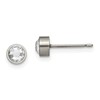 Chisel Titanium Brushed CZ 5mm Stud Earrings