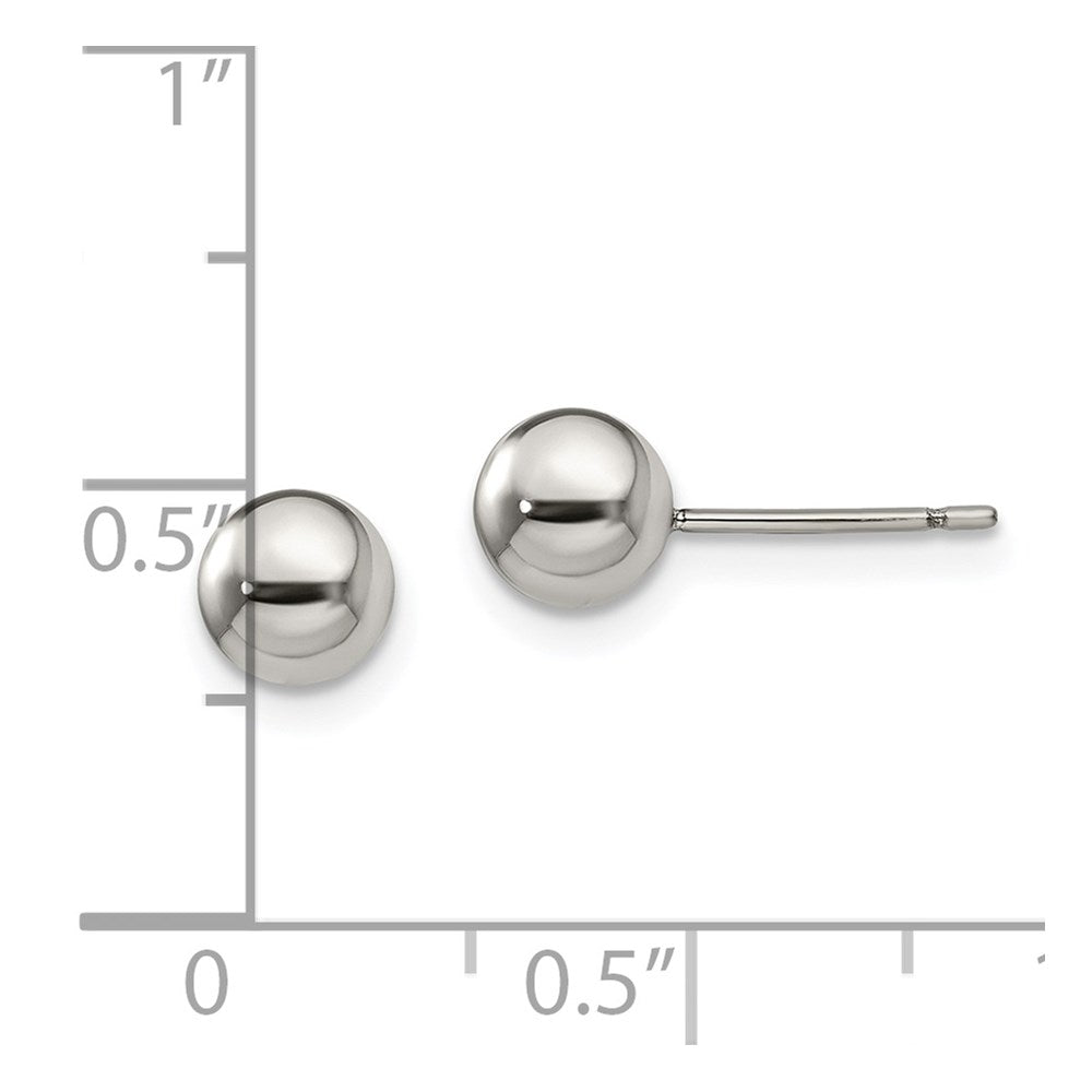 Chisel Titanium Polished 6mm Ball Post Earrings