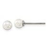 Chisel Titanium Polished 5mm Imitation Pearl Post Earrings