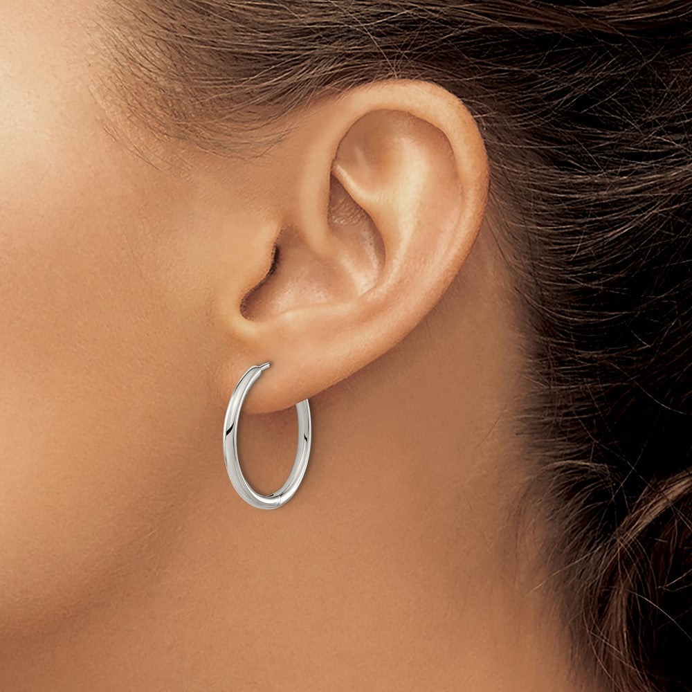 Chisel Titanium Polished 2.1mm Hinged Hoop Earrings