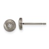 Chisel Titanium Brushed CZ Post Earrings
