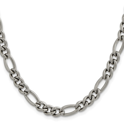 Chisel Titanium Polished 7mm 20 inch Figaro Chain