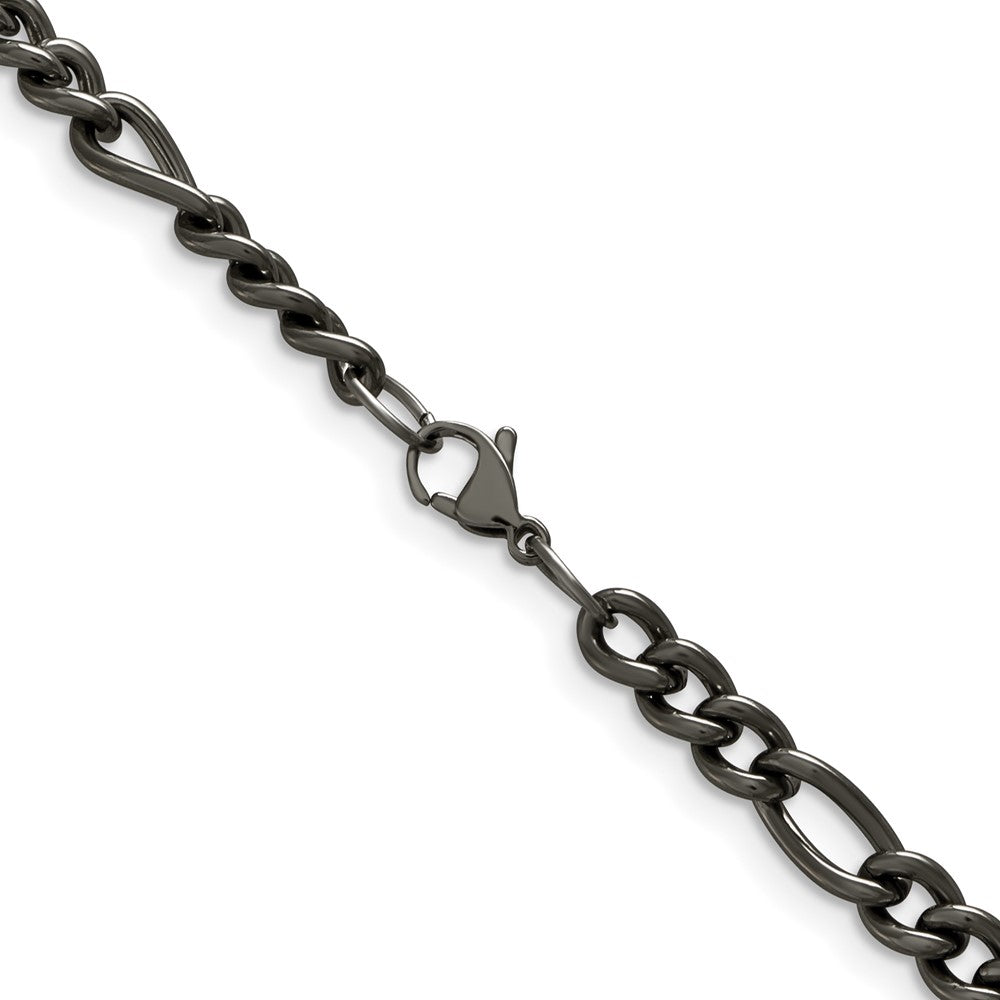 Chisel Titanium Polished 7mm 20 inch Figaro Chain