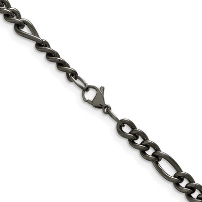 Chisel Titanium Polished 7mm 20 inch Figaro Chain