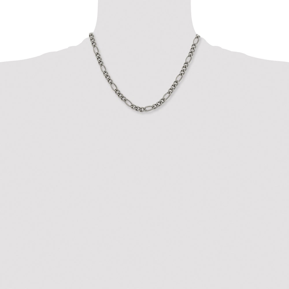 Chisel Titanium Polished 7mm 18 inch Figaro Chain